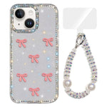 Sparkling IMD Colorful Bow Phone Case with Bracelet, For iPhone 13 Pro, For iPhone 13
