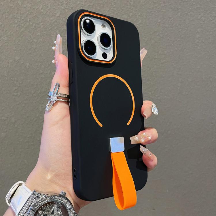 غطاء هاتف مغناطيسي من TPU بملمس يشبه الجلد مع حزام سيليكون، لأجهزة iPhone 13، iPhone 12 / 12 Pro، iPhone 12 Pro Max، iPhone 11 Pro Max، iPhone 11، iPhone 11 Pro