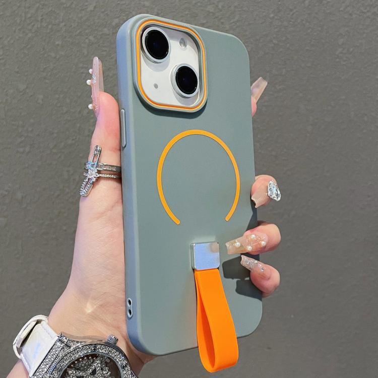 غطاء هاتف مغناطيسي من TPU بملمس يشبه الجلد مع حزام سيليكون، لأجهزة iPhone 13، iPhone 12 / 12 Pro، iPhone 12 Pro Max، iPhone 11 Pro Max، iPhone 11، iPhone 11 Pro