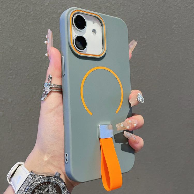 غطاء هاتف مغناطيسي من TPU بملمس يشبه الجلد مع حزام سيليكون، لأجهزة iPhone 13، iPhone 12 / 12 Pro، iPhone 12 Pro Max، iPhone 11 Pro Max، iPhone 11، iPhone 11 Pro
