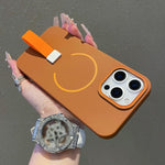 غطاء هاتف مغناطيسي من TPU بملمس يشبه الجلد مع حزام سيليكون، لأجهزة iPhone 13، iPhone 12 / 12 Pro، iPhone 12 Pro Max، iPhone 11 Pro Max، iPhone 11، iPhone 11 Pro