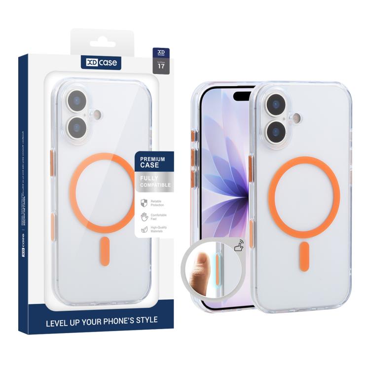 غطاء هاتف شفاف مطفي مقاوم للصدمات مغناطيسي من XDcase، لهواتف iPhone 17 Pro Max، iPhone 17 Pro، iPhone 17