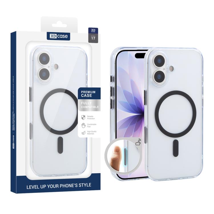 غطاء هاتف شفاف مطفي مقاوم للصدمات مغناطيسي من XDcase، لهواتف iPhone 17 Pro Max، iPhone 17 Pro، iPhone 17