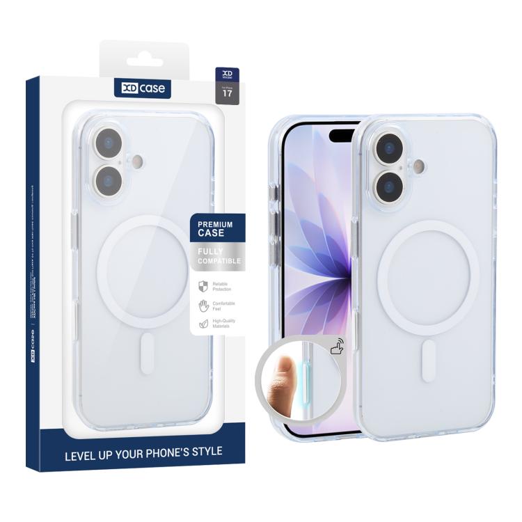 غطاء هاتف شفاف مطفي مقاوم للصدمات مغناطيسي من XDcase، لهواتف iPhone 17 Pro Max، iPhone 17 Pro، iPhone 17