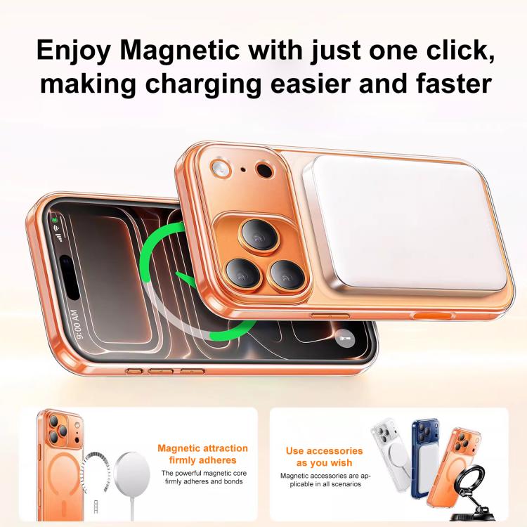 غطاء هاتف شفاف مطفي مقاوم للصدمات مغناطيسي من XDcase، لهواتف iPhone 17 Pro Max، iPhone 17 Pro، iPhone 17