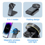 TOTU CW-1-W 3 in 1 Magnetic Wireless Charger Dock for Phone Earbuds Watch, CW-1-W