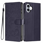 غطاء هاتف من الجلد النباتي بنقشة قطة الشجرة مع غطاء قابل للطي، لهواتف iPhone 17e / 16e، iPhone 17 Pro Max، iPhone 17 Pro، iPhone 17، iPhone Air، iPhone 16 Pro Max