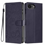 غطاء هاتف من الجلد النباتي بنقشة قطة الشجرة مع غطاء قابل للطي، لهواتف iPhone 17e / 16e، iPhone 17 Pro Max، iPhone 17 Pro، iPhone 17، iPhone Air، iPhone 16 Pro Max