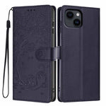 غطاء هاتف من الجلد النباتي بنقشة قطة الشجرة مع غطاء قابل للطي، لهواتف iPhone 16 Pro، iPhone 16 Plus، iPhone 16، iPhone 15 Pro Max، iPhone 15 Pro، iPhone 15 Plus