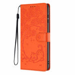 غطاء هاتف من الجلد النباتي بنقش قطة الشجرة وقلب قابل للطي، لهواتف iPhone 15، iPhone 14 Plus، iPhone 14، iPhone 14 Pro، iPhone 14 Pro Max، iPhone 13 Pro Max