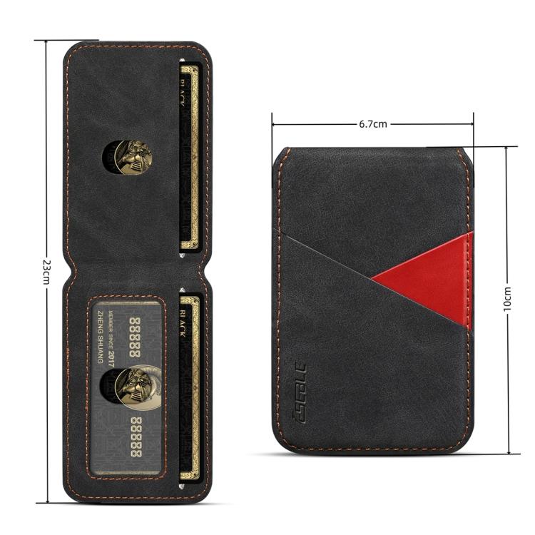 ESEBLE S1 Retro Vegan Leather Texture Magnetic RFID Mobile Phone Card Slots Holder