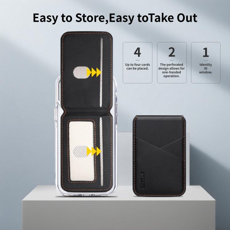 حامل بطاقات هاتف محمول مغناطيسي بنمط جلد صناعي من ESEBLE مع حماية RFID