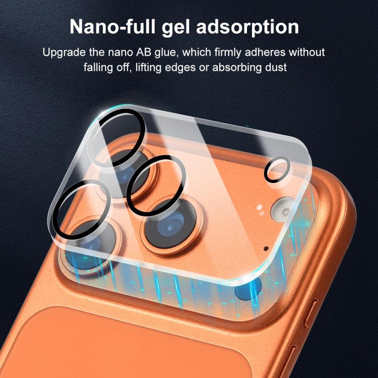5 قطع من فيلم زجاج مقسى مدمج مطبوع بشاشة حريرية للكاميرا الخلفية من XDcase، لهواتف iPhone 17 Pro Max، iPhone 17 Pro، iPhone 17، iPhone Air
