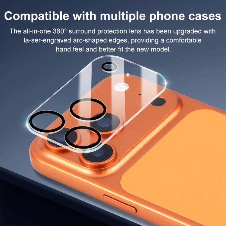 5 قطع من فيلم زجاج مقسى مدمج مطبوع بشاشة حريرية للكاميرا الخلفية من XDcase، لهواتف iPhone 17 Pro Max، iPhone 17 Pro، iPhone 17، iPhone Air