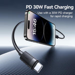 كابل شحن وبيانات سريع USAMS SJ781 U94 USB-C / Type-C إلى 8 دبابيس PD30W، 1 متر
