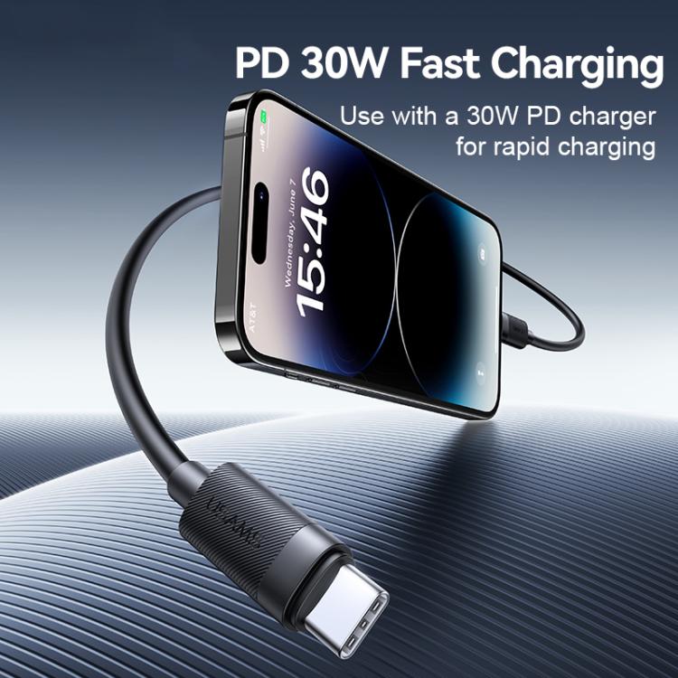 كابل شحن وبيانات سريع USAMS SJ781 U94 USB-C / Type-C إلى 8 دبابيس PD30W، 1 متر