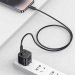 كابل شحن وبيانات سريع USAMS SJ781 U94 USB-C / Type-C إلى 8 دبابيس PD30W، 1 متر