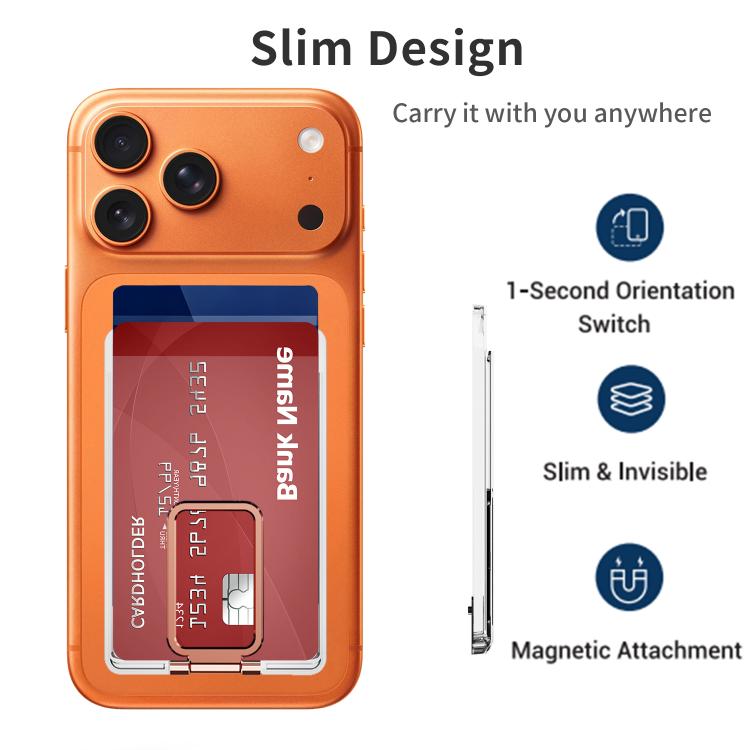 XDcase فتحة بطاقة خلفية مغناطيسية مع حامل لـ iPhone / Galaxy والمزيد