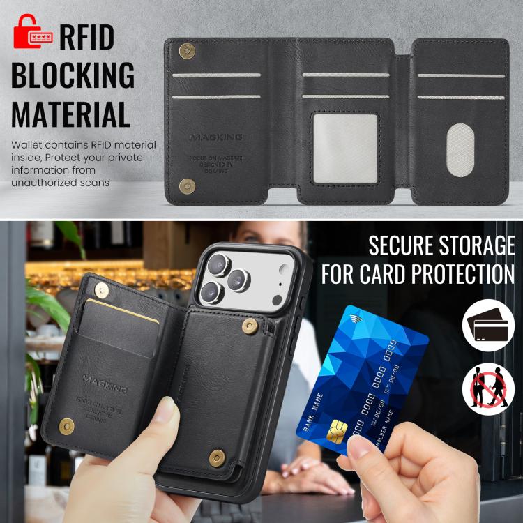 حافظة بطاقات MAGKING K3 Series MagSafe RFID K3 Pro قابلة للفصل لهواتف iPhone 17 Pro Max، iPhone 17 Pro، iPhone Air