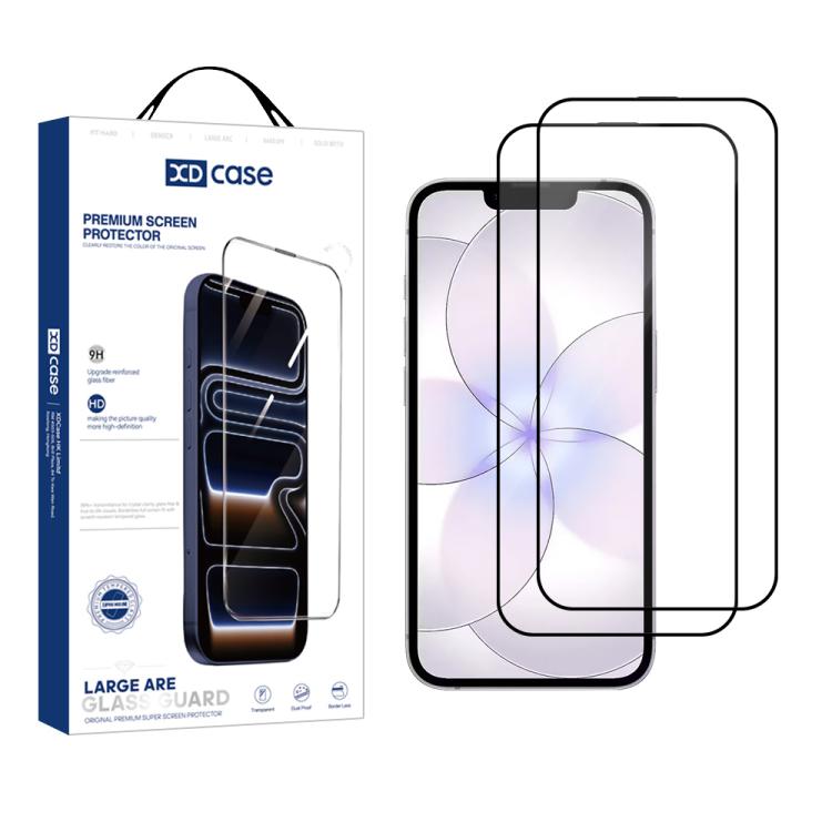 2 قطعة في عبوة من فيلم زجاج مقسى عالي الدقة مطبوع بشاشة حريرية من XDcase، لهواتف iPhone 17e / 16e، iPhone 17 Pro Max، iPhone 17 Pro، iPhone 17، iPhone Air، iPhone 16 Pro Max، iPhone 16 Pro، iPhone 16 Plus، iPhone 16