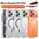 غطاء هاتف مغناطيسي هجين من PC مع TPU مطفي ومفتاح استشعار AI، لهواتف iPhone 17 Pro Max، iPhone 17 Pro، iPhone 17، iPhone Air، iPhone 16 Pro Max، iPhone 16 Pro، iPhone 16