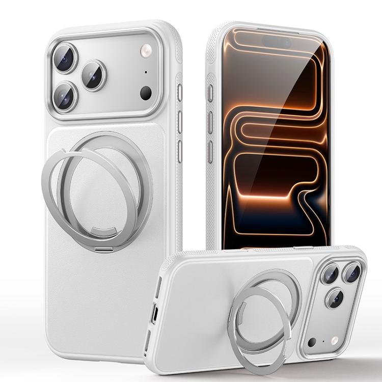 غطاء هاتف مع حامل مغناطيسي دوار 360 درجة بنقشة جلد، لهواتف iPhone 17 Pro Max، iPhone 17 Pro، iPhone 17، iPhone Air، iPhone 16 Pro Max، iPhone 16 Pro، iPhone 16 Plus، iPhone 16
