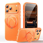 غطاء هاتف مع حامل مغناطيسي دوار 360 درجة بنقشة جلد، لهواتف iPhone 17 Pro Max، iPhone 17 Pro، iPhone 17، iPhone Air، iPhone 16 Pro Max، iPhone 16 Pro، iPhone 16 Plus، iPhone 16