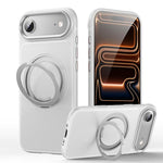 غطاء هاتف مع حامل مغناطيسي دوار 360 درجة بنقشة جلد، لهواتف iPhone 17 Pro Max، iPhone 17 Pro، iPhone 17، iPhone Air، iPhone 16 Pro Max، iPhone 16 Pro، iPhone 16 Plus، iPhone 16