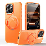 غطاء هاتف مع حامل مغناطيسي دوار 360 درجة بنقشة جلد، لهواتف iPhone 17 Pro Max، iPhone 17 Pro، iPhone 17، iPhone Air، iPhone 16 Pro Max، iPhone 16 Pro، iPhone 16 Plus، iPhone 16