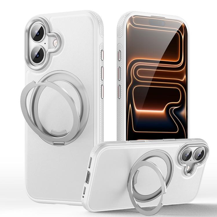 غطاء هاتف مع حامل مغناطيسي دوار 360 درجة بنقشة جلد، لهواتف iPhone 17 Pro Max، iPhone 17 Pro، iPhone 17، iPhone Air، iPhone 16 Pro Max، iPhone 16 Pro، iPhone 16 Plus، iPhone 16