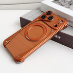 غطاء هاتف مغناطيسي مع حامل دوار 360 درجة بدون إطار معدني بلون Weasel الأصلي، لهواتف iPhone 17 Pro Max، iPhone 17 Pro