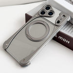 غطاء هاتف مغناطيسي مع حامل دوار 360 درجة بدون إطار معدني بلون Weasel الأصلي، لهواتف iPhone 17 Pro Max، iPhone 17 Pro