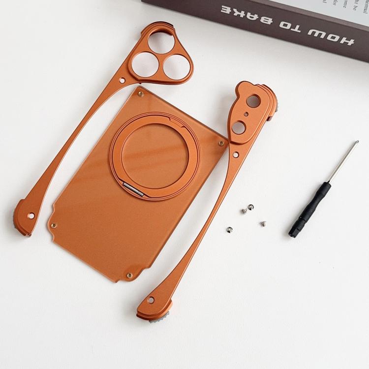 غطاء هاتف مغناطيسي مع حامل دوار 360 درجة بدون إطار معدني بلون Weasel الأصلي، لهواتف iPhone 17 Pro Max، iPhone 17 Pro
