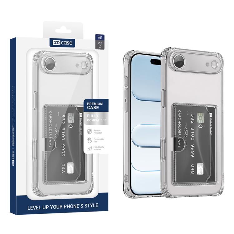 غطاء هاتف شفاف من XDcase مع فتحة بطاقة وثقوب دقيقة، لهاتف iPhone 17 Pro Max، iPhone 17 Pro، iPhone 17، iPhone Air
