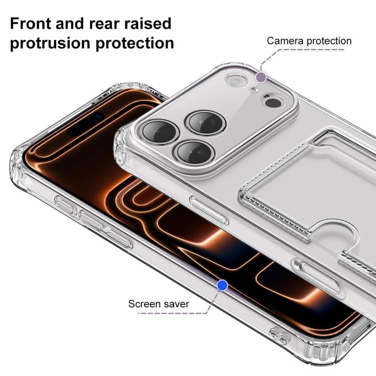غطاء هاتف شفاف من XDcase مع فتحة بطاقة وثقوب دقيقة، لهاتف iPhone 17 Pro Max، iPhone 17 Pro، iPhone 17، iPhone Air