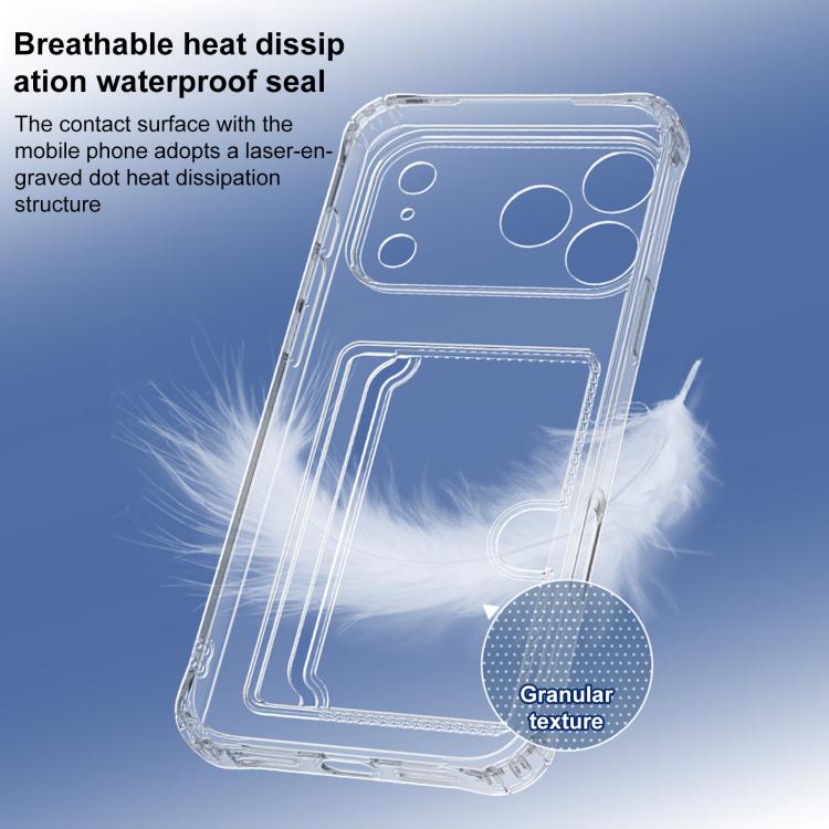 غطاء هاتف شفاف من XDcase مع فتحة بطاقة وثقوب دقيقة، لهاتف iPhone 17 Pro Max، iPhone 17 Pro، iPhone 17، iPhone Air