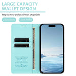 غطاء هاتف من الجلد النباتي مع نقوش قطط لطيفة وحماية RFID مغناطيسية، لهاتف iPhone 17e / 16e، iPhone 17 Pro Max، iPhone 17 Pro، iPhone 17