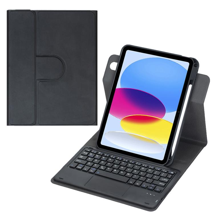 غطاء لوحي من الجلد مع لوحة مفاتيح بلوتوث دوارة 360 درجة مع لوحة لمس، لجهاز iPad Pro 11 2025 / 2024، لجهاز iPad 2025 / 2022، لجهاز iPad Air 11 2025 / iPad Pro 11 2022، لجهاز iPad 10.2 2021 / 2019 / iPad Air 3