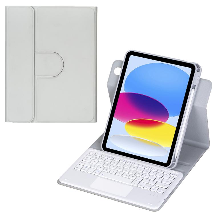 غطاء لوحي من الجلد مع لوحة مفاتيح بلوتوث دوارة 360 درجة مع لوحة لمس، لجهاز iPad Pro 11 2025 / 2024، لجهاز iPad 2025 / 2022، لجهاز iPad Air 11 2025 / iPad Pro 11 2022، لجهاز iPad 10.2 2021 / 2019 / iPad Air 3