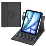 غطاء لوحي من الجلد مع لوحة مفاتيح بلوتوث دوارة 360 درجة مع لوحة لمس، لجهاز iPad Pro 11 2025 / 2024، لجهاز iPad 2025 / 2022، لجهاز iPad Air 11 2025 / iPad Pro 11 2022، لجهاز iPad 10.2 2021 / 2019 / iPad Air 3