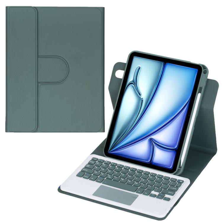 غطاء لوحي من الجلد مع لوحة مفاتيح بلوتوث دوارة 360 درجة مع لوحة لمس، لجهاز iPad Pro 11 2025 / 2024، لجهاز iPad 2025 / 2022، لجهاز iPad Air 11 2025 / iPad Pro 11 2022، لجهاز iPad 10.2 2021 / 2019 / iPad Air 3