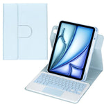 غطاء لوحي من الجلد مع لوحة مفاتيح بلوتوث دوارة 360 درجة مع لوحة لمس، لجهاز iPad Pro 11 2025 / 2024، لجهاز iPad 2025 / 2022، لجهاز iPad Air 11 2025 / iPad Pro 11 2022، لجهاز iPad 10.2 2021 / 2019 / iPad Air 3
