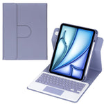 غطاء لوحي من الجلد مع لوحة مفاتيح بلوتوث دوارة 360 درجة مع لوحة لمس، لجهاز iPad Pro 11 2025 / 2024، لجهاز iPad 2025 / 2022، لجهاز iPad Air 11 2025 / iPad Pro 11 2022، لجهاز iPad 10.2 2021 / 2019 / iPad Air 3