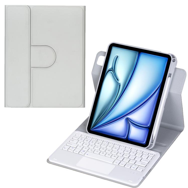غطاء لوحي من الجلد مع لوحة مفاتيح بلوتوث دوارة 360 درجة مع لوحة لمس، لجهاز iPad Pro 11 2025 / 2024، لجهاز iPad 2025 / 2022، لجهاز iPad Air 11 2025 / iPad Pro 11 2022، لجهاز iPad 10.2 2021 / 2019 / iPad Air 3
