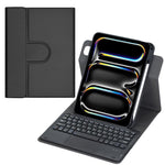 غطاء لوحي من الجلد مع لوحة مفاتيح بلوتوث دوارة 360 درجة مع لوحة لمس، لجهاز iPad Pro 11 2025 / 2024، لجهاز iPad 2025 / 2022، لجهاز iPad Air 11 2025 / iPad Pro 11 2022، لجهاز iPad 10.2 2021 / 2019 / iPad Air 3