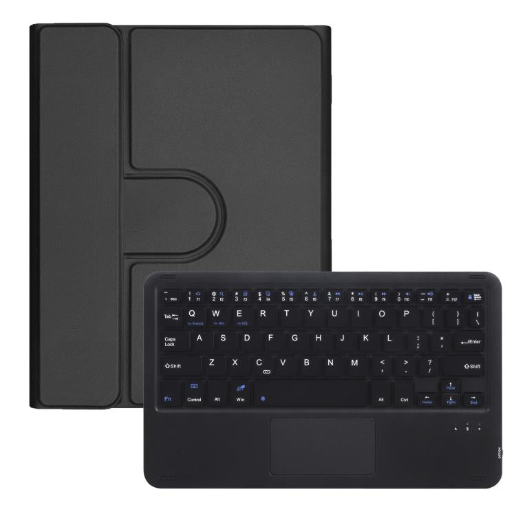 غطاء لوحي من الجلد مع لوحة مفاتيح بلوتوث دوارة 360 درجة مع لوحة لمس، لجهاز iPad Pro 11 2025 / 2024، لجهاز iPad 2025 / 2022، لجهاز iPad Air 11 2025 / iPad Pro 11 2022، لجهاز iPad 10.2 2021 / 2019 / iPad Air 3