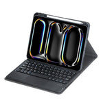 غطاء لوحي من الجلد مع لوحة مفاتيح بلوتوث دوارة 360 درجة مع لوحة لمس، لجهاز iPad Pro 11 2025 / 2024، لجهاز iPad 2025 / 2022، لجهاز iPad Air 11 2025 / iPad Pro 11 2022، لجهاز iPad 10.2 2021 / 2019 / iPad Air 3