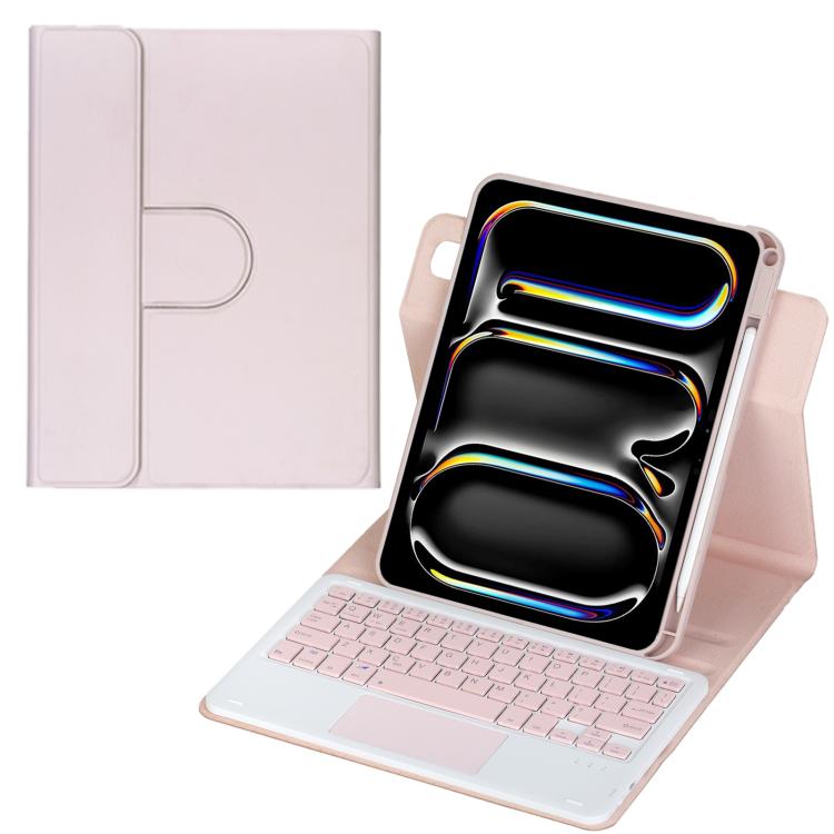 غطاء لوحي من الجلد مع لوحة مفاتيح بلوتوث دوارة 360 درجة مع لوحة لمس، لجهاز iPad Pro 11 2025 / 2024، لجهاز iPad 2025 / 2022، لجهاز iPad Air 11 2025 / iPad Pro 11 2022، لجهاز iPad 10.2 2021 / 2019 / iPad Air 3