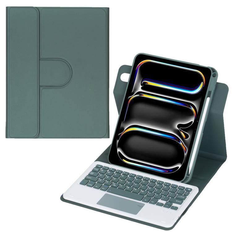 غطاء لوحي من الجلد مع لوحة مفاتيح بلوتوث دوارة 360 درجة مع لوحة لمس، لجهاز iPad Pro 11 2025 / 2024، لجهاز iPad 2025 / 2022، لجهاز iPad Air 11 2025 / iPad Pro 11 2022، لجهاز iPad 10.2 2021 / 2019 / iPad Air 3