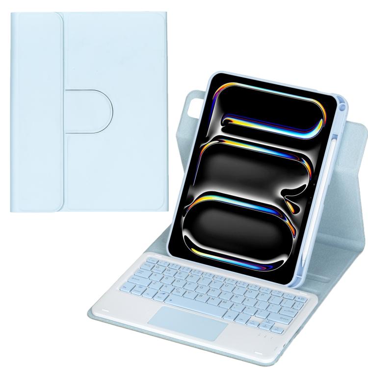 غطاء لوحي من الجلد مع لوحة مفاتيح بلوتوث دوارة 360 درجة مع لوحة لمس، لجهاز iPad Pro 11 2025 / 2024، لجهاز iPad 2025 / 2022، لجهاز iPad Air 11 2025 / iPad Pro 11 2022، لجهاز iPad 10.2 2021 / 2019 / iPad Air 3